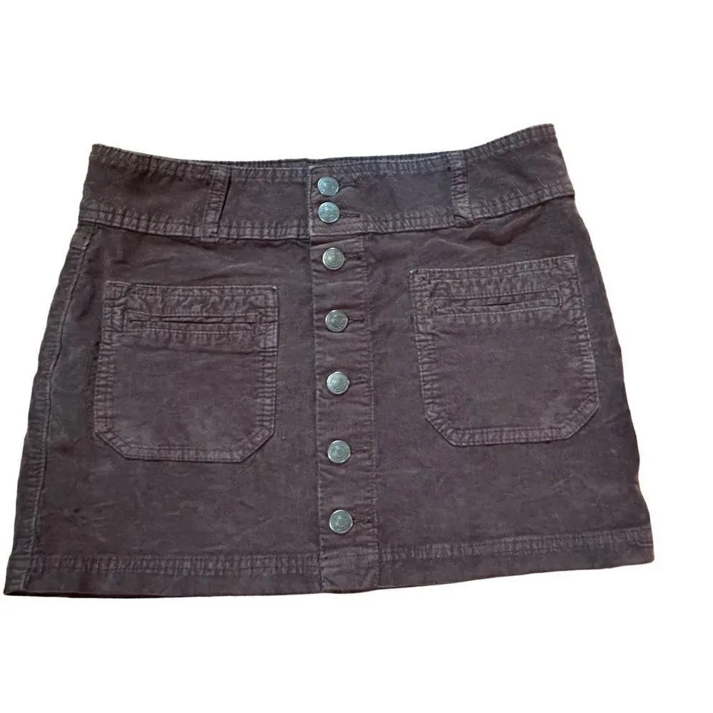 Free People Joanie Cord Brown Patch Pocket Corduroy Skirt Sz 27 - Image 7