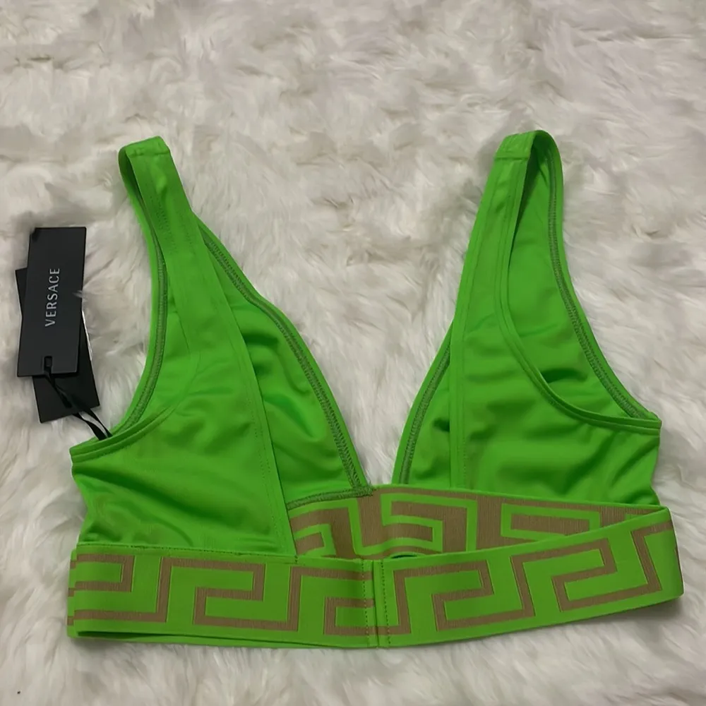 💙💖 NWT Versace Green Greca Clover Bikini top size 1 (XS) - Image 4