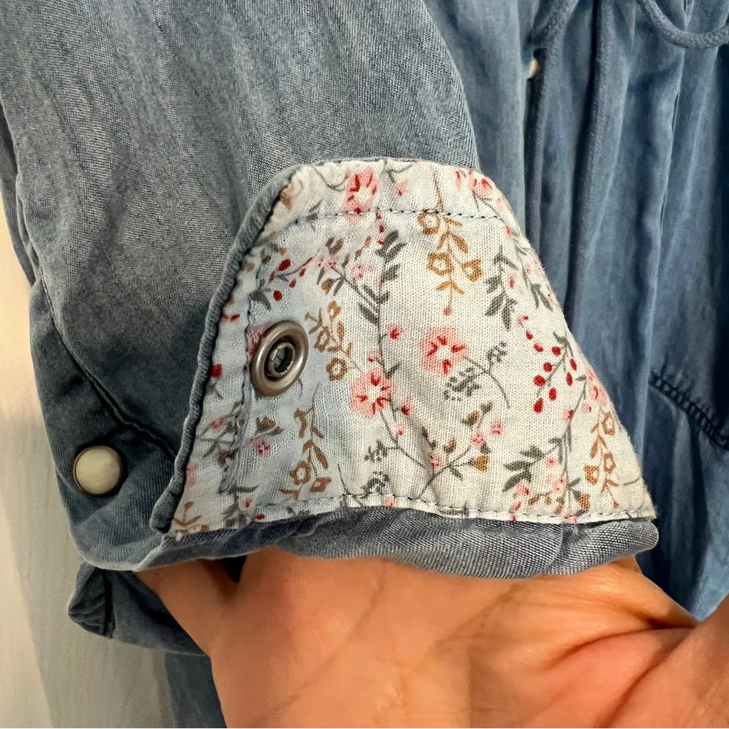 SUNDANCE chambray shirtdress country western size Petite Small - Image 4