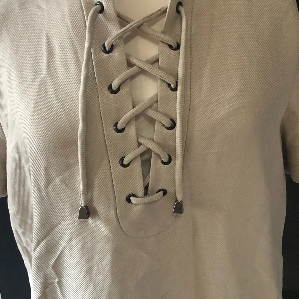 Topshop Shirt Dress Lace Up Shift with Pockets New NWT Size 12 - Image 4