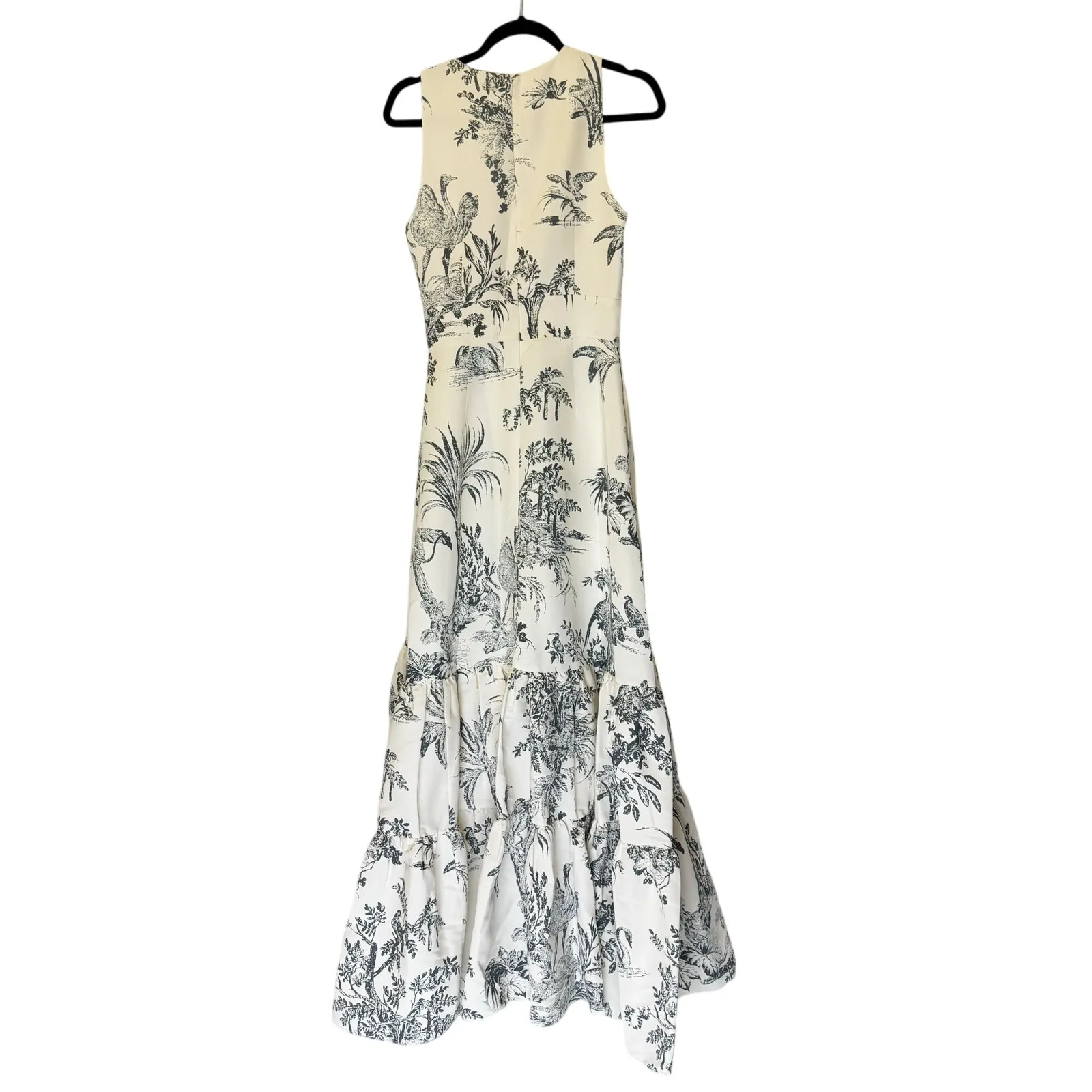 Sachin & Babi Rori Gown Grey Toile Print Ivory Maxi Dress Sleeveless Size 2 NWT - Image 5
