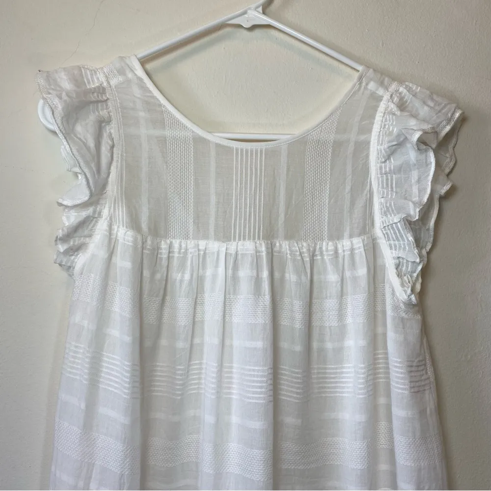 Rebecca Minkoff | Rose Flutter Sleeve Babydoll Lace Mini Dress White Sz Small - Image 4