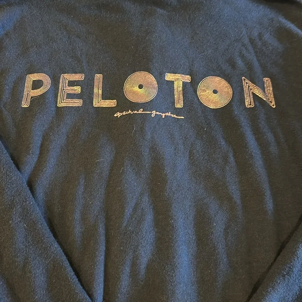 Spiritual Gangster Women’s Dark Grey Zip-up Hoodie with Rose Gold Peloton Font - Image 2