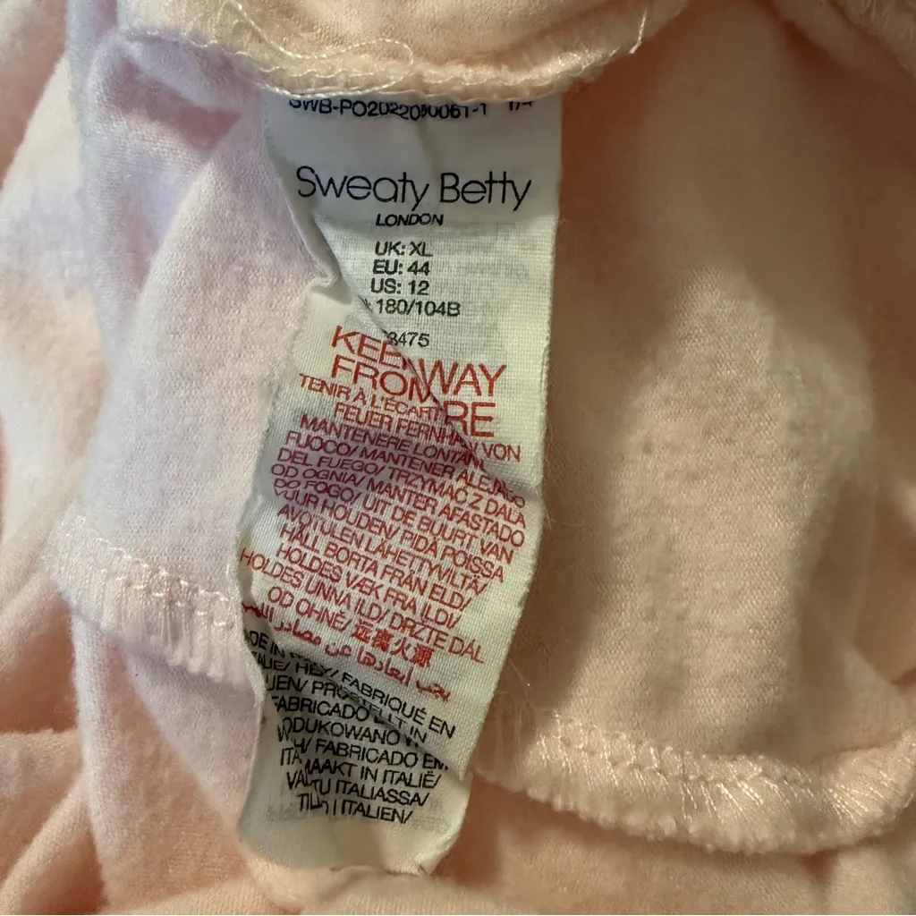 SWEATY BETTY Liberate Luxe Fleece Hoodie in Tulle Pink Size 12 - Image 8