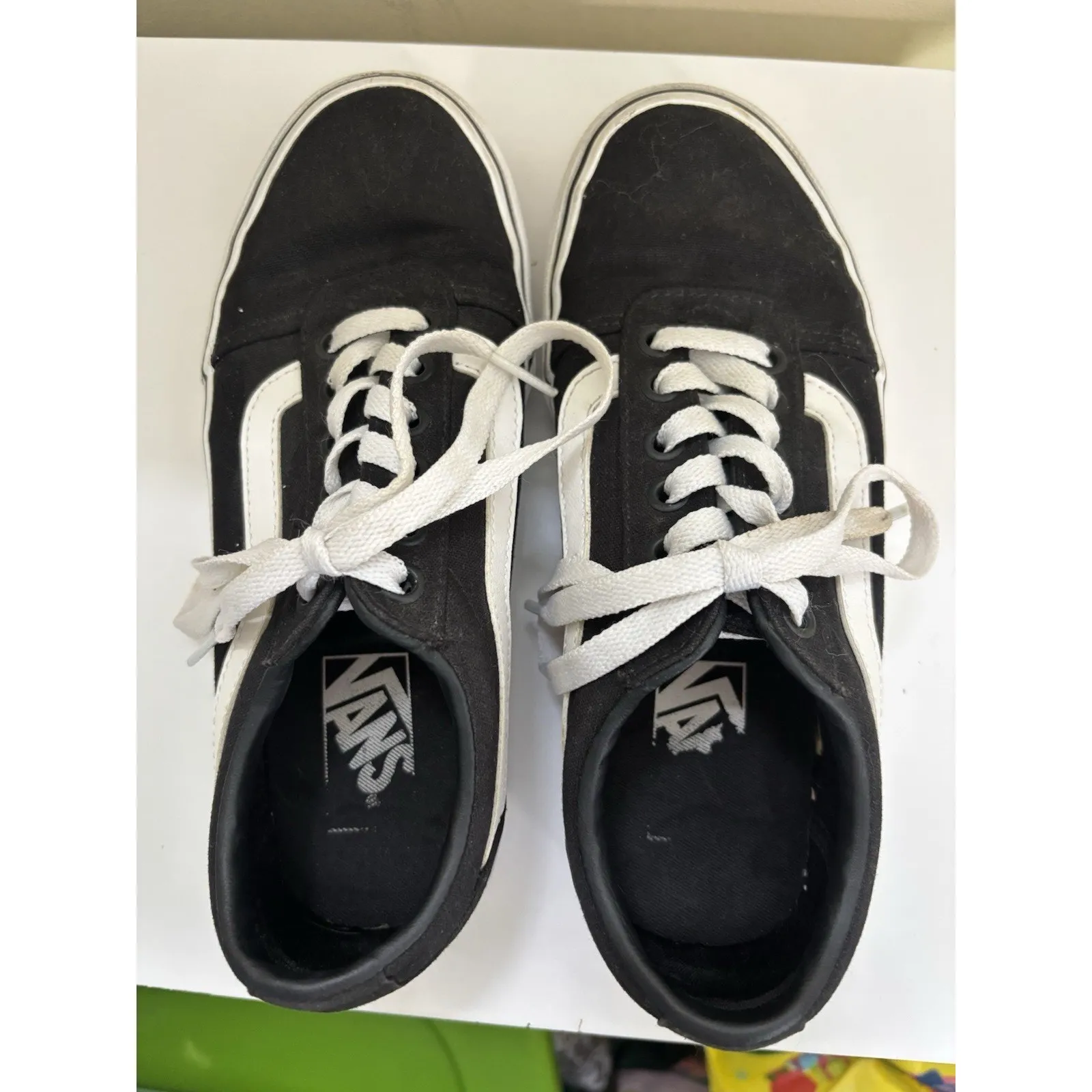 Vans Ward Canvas Black White Classic Women’s Size 6 Casual Classic Skater Grunge - Image 7