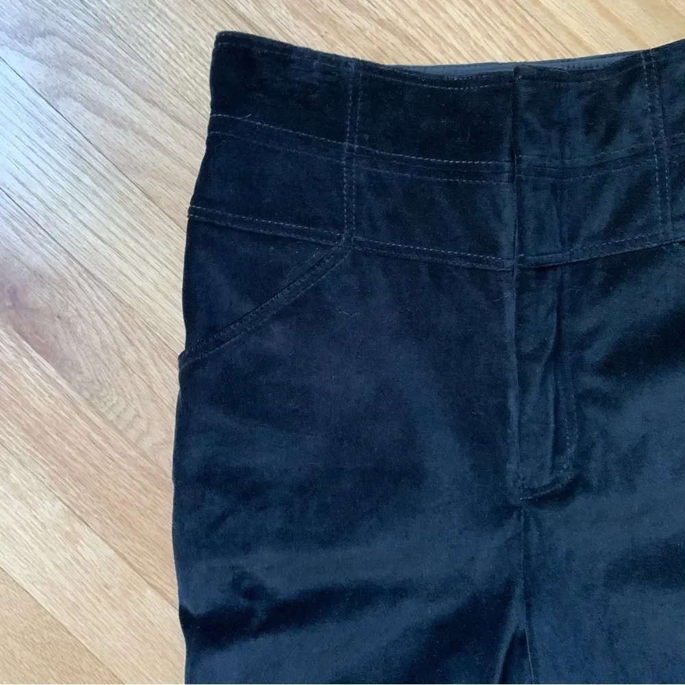 NWT Rebecca Taylor Soft Black High Waisted Velvet/Velveteen Pants Size 6 - Image 8