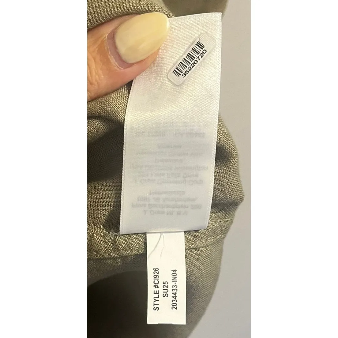 J. Crew 100% Linen Utility Shirtdress Olive Green sz. Small w/Patch Pockets - Image 9