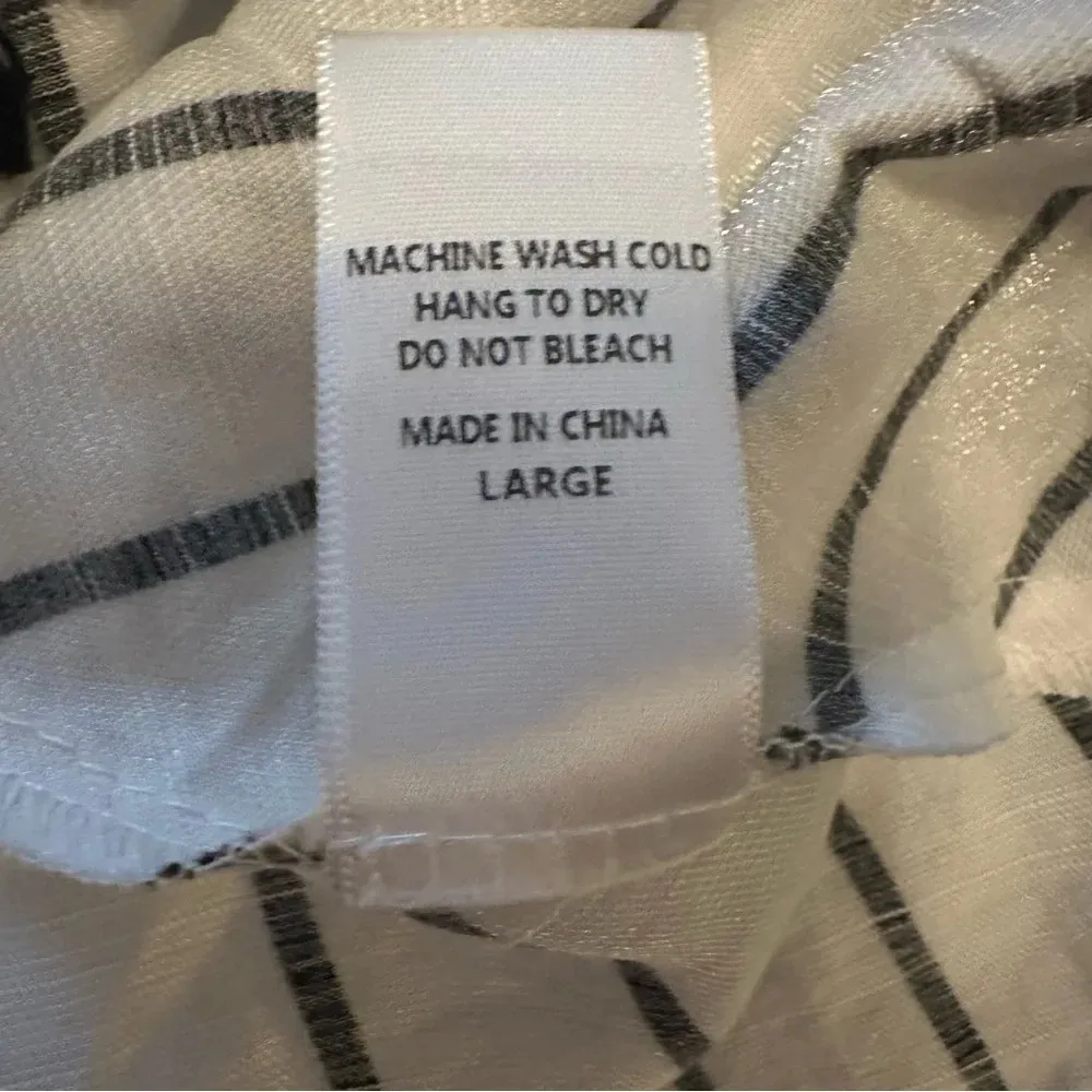 NWT PPLA Dottie Black and White Striped High-Low Top size L - Image 8