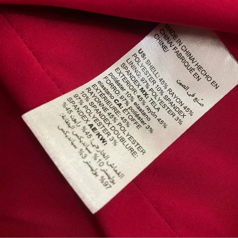 Magenta Sleeveless v neck sheath pencil dress - Image 6