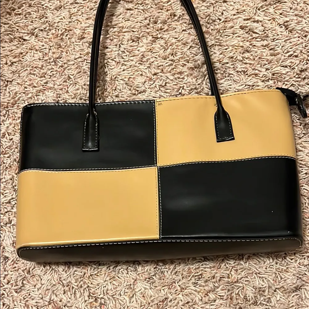 Vintage kate spade Black and Tan Checkered Shoulder Bag - Image 6