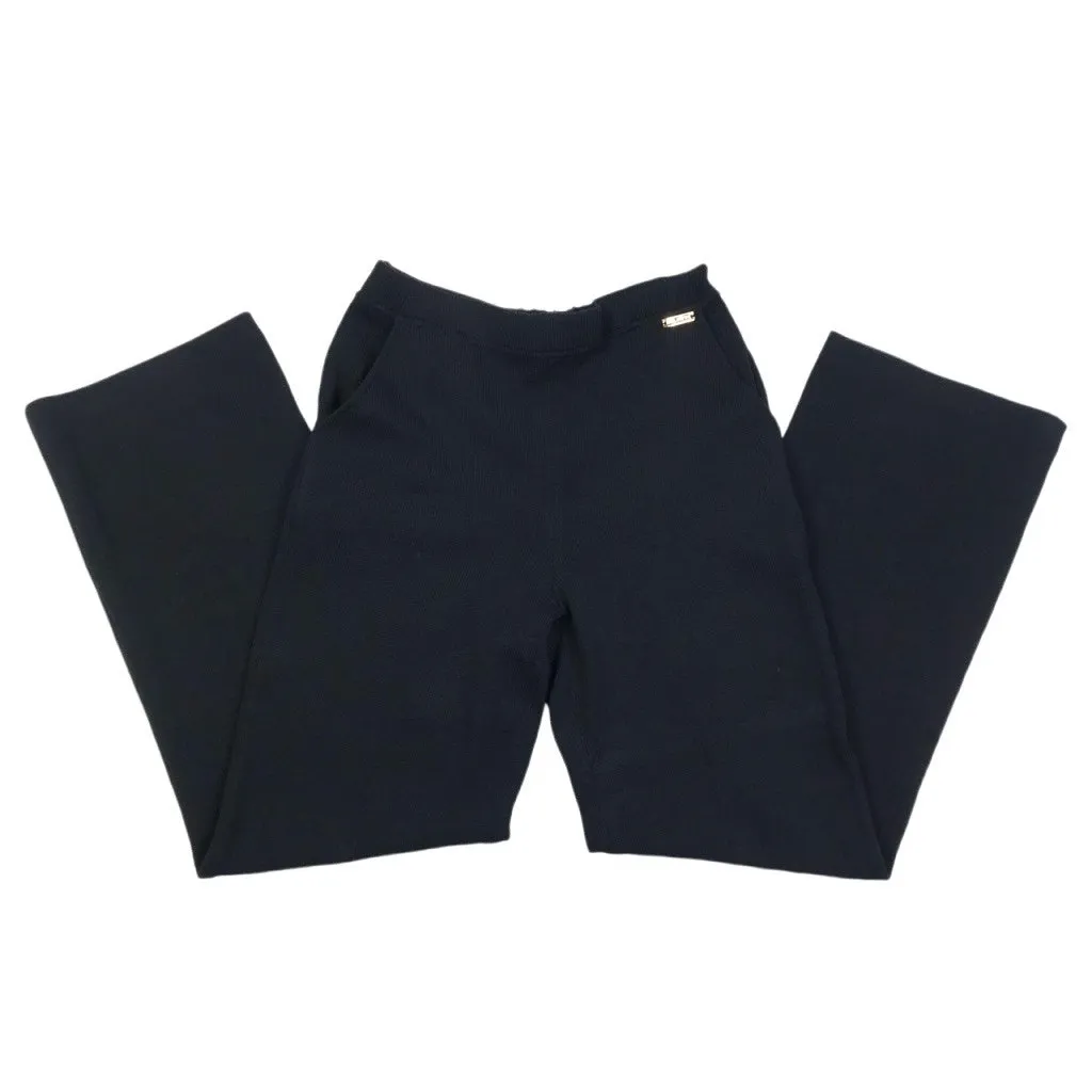 ST JOHN SPORT Wide Knit Pant Women S Black Wool Blend Versatile WhimsyGoth Y2K - Image 3