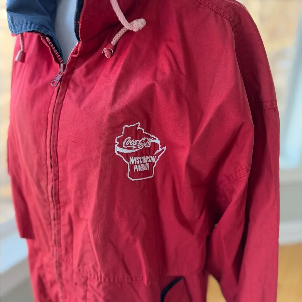 Vintage Norman Todd Coca Cola Red Blue Windbreaker Jacket 80’s 90’s Size Medium - Image 2
