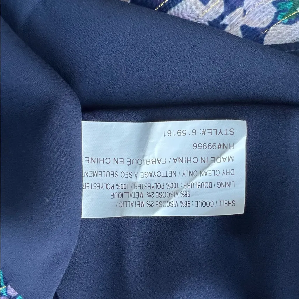 Shoshanna Carey Navy Blue Floral Puff Sleeve Dress - Image 9