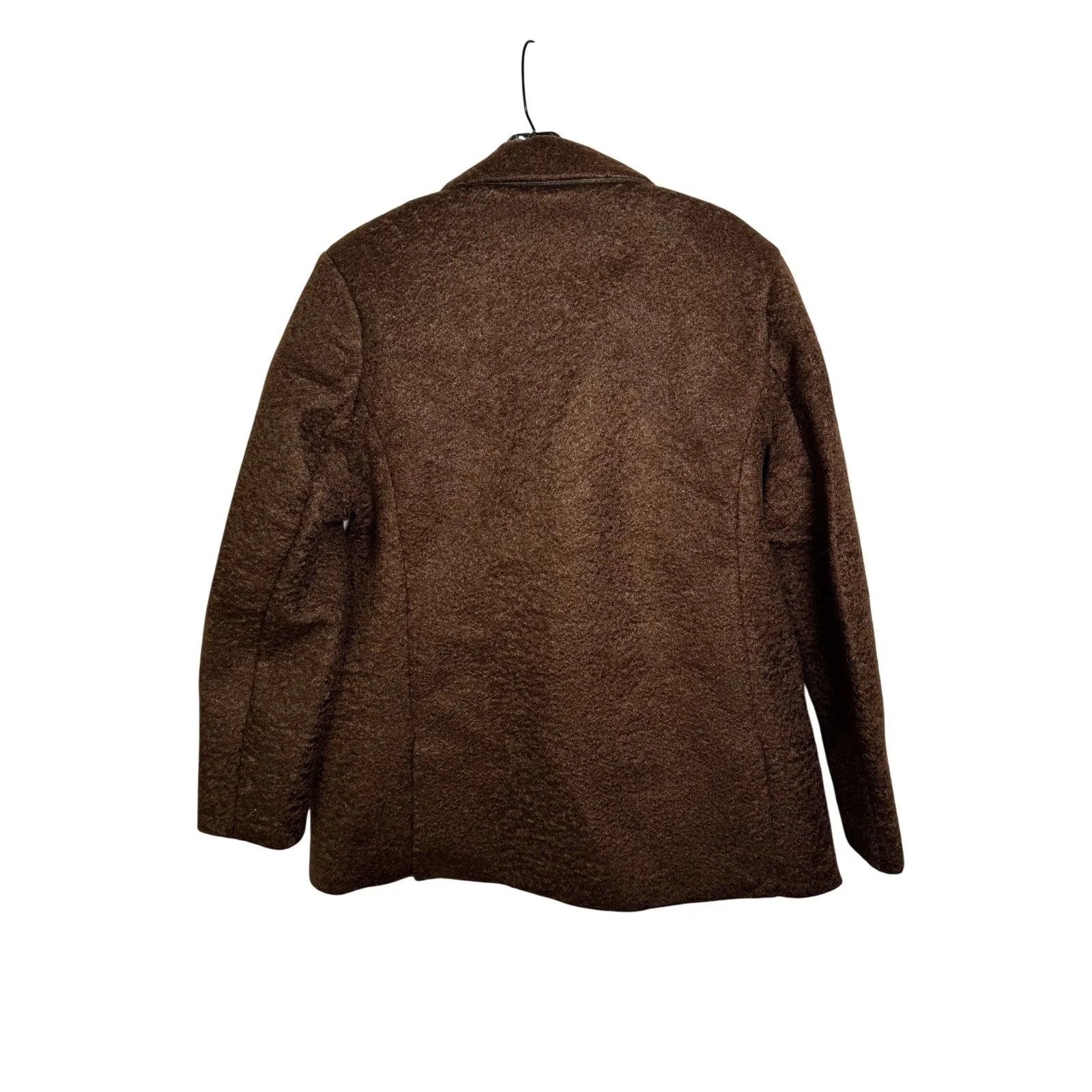 ELLEN TRACY Women's Brown Textured Blazer Jacket Size L - Image 4