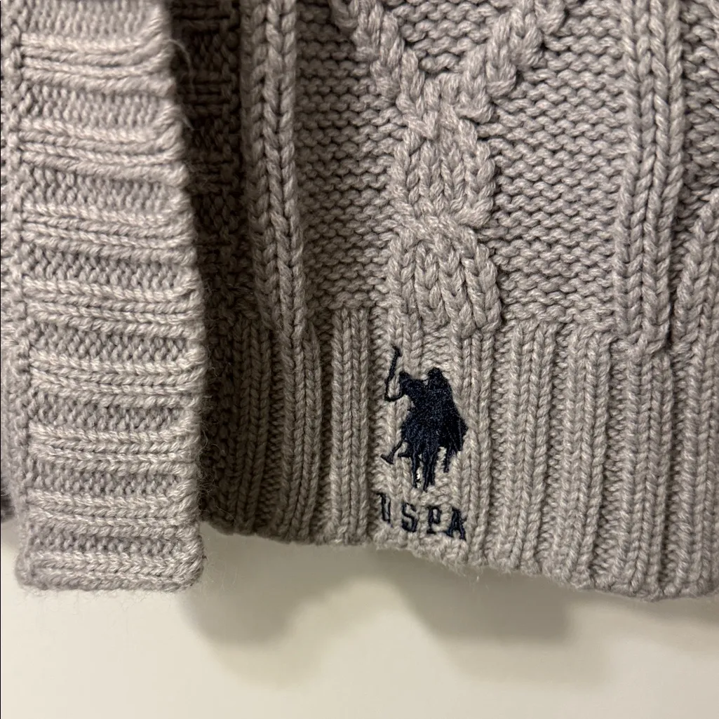 U.S. Polo Assn. Gray Cable Knit Sweater Vest - Image 4