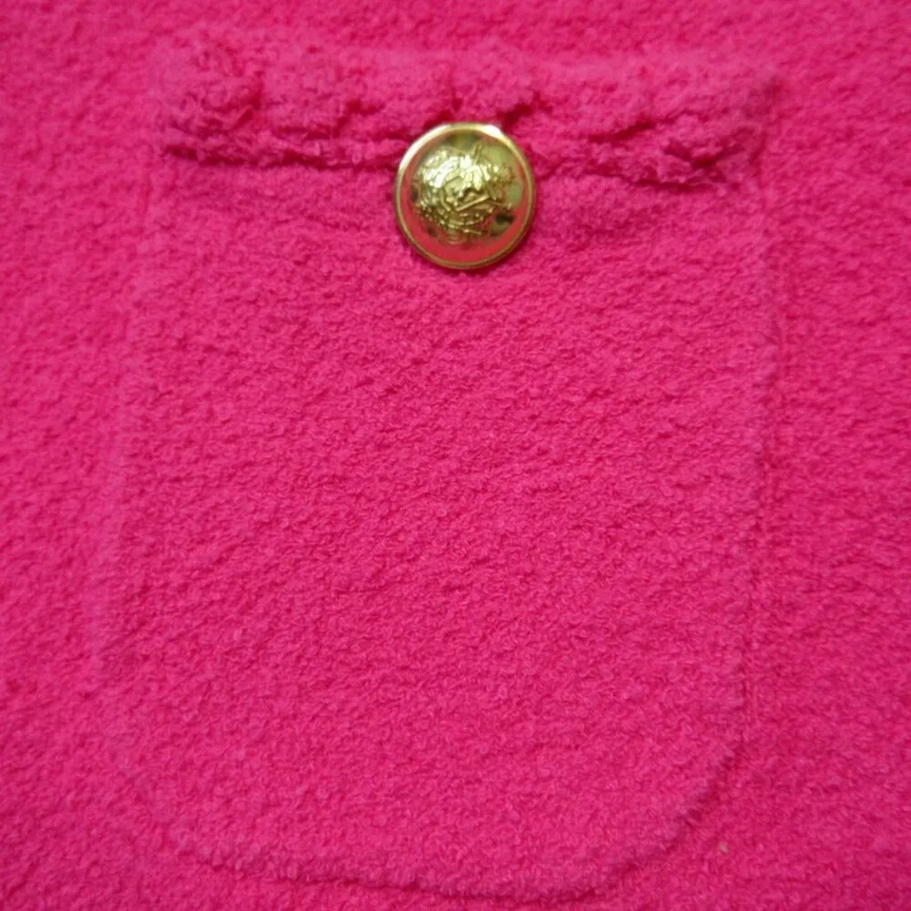 NWT J.Crew Odette Sweater Lady Jacket in Fuchsia Cotton-blend Boucle Cardigan XS - Image 4