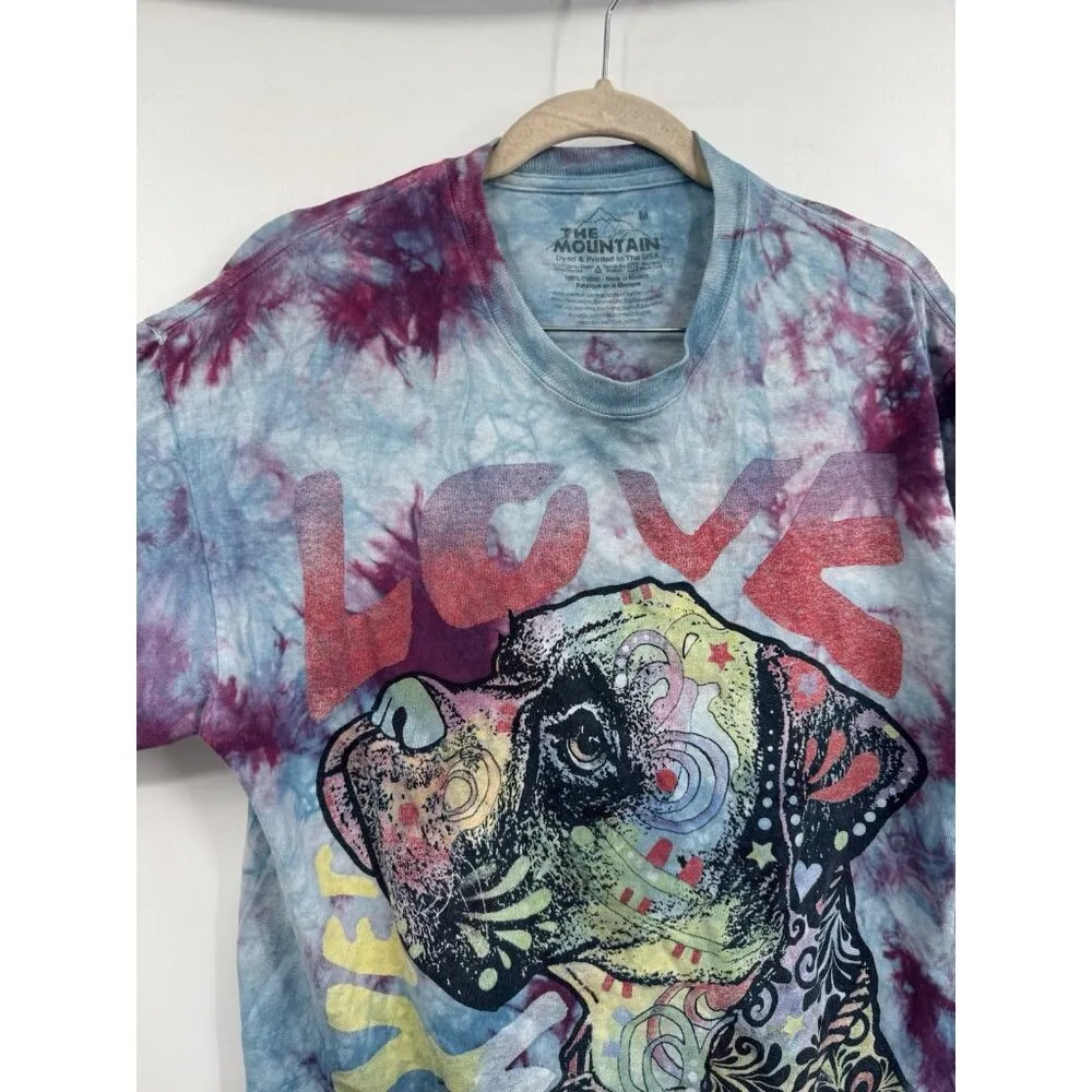 The Mountain Boxer Dog Graphic Tie Dye Tshirt Women Medium Colorful Retro Casual - Image 5