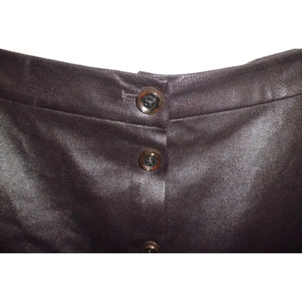 ✨3xHP✨MK Faux Suede Leather Brown Skirt✨ Brown Size 6 - Image 5