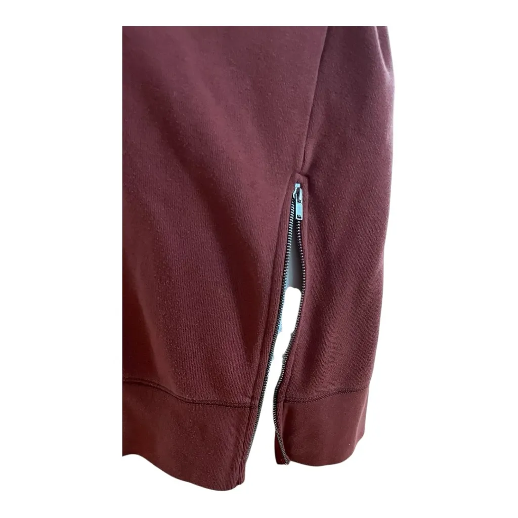 Aerie Side-Zip Hoodie Sweatshirt  Dark‎ Terracotta/ Warm Rust Color Size Small - Image 8