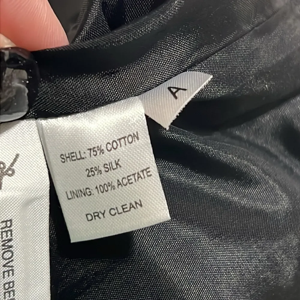 ANN TAYLOR LOFT size 2 womens silk mono skirt off white black lined zips up back - Image 8