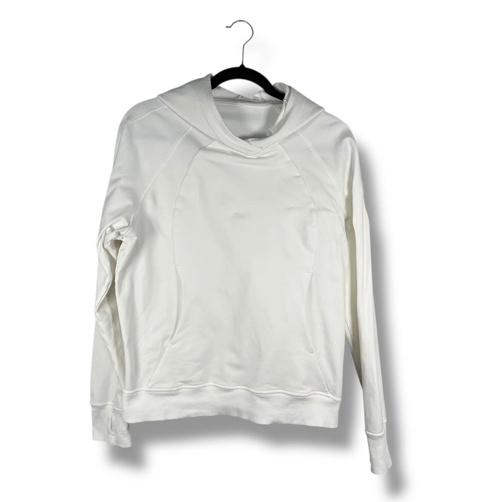 Lululemon Scuba White Pullover Hoodie Sweatshirt Size 6 Raglan Sleeve - Image 2