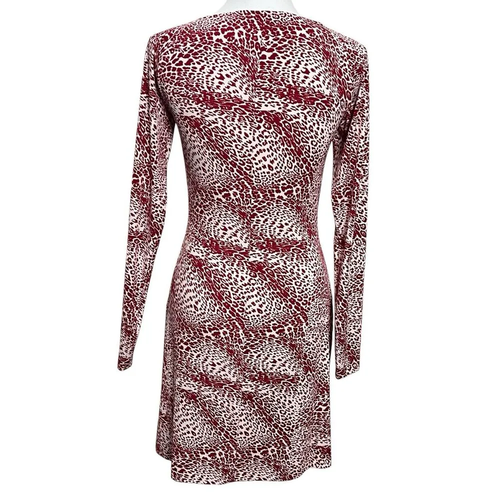 Norma Kamali Kamalikulture Faux Wrap Dress Women’s Size Small Red Long Sleeve - Image 5