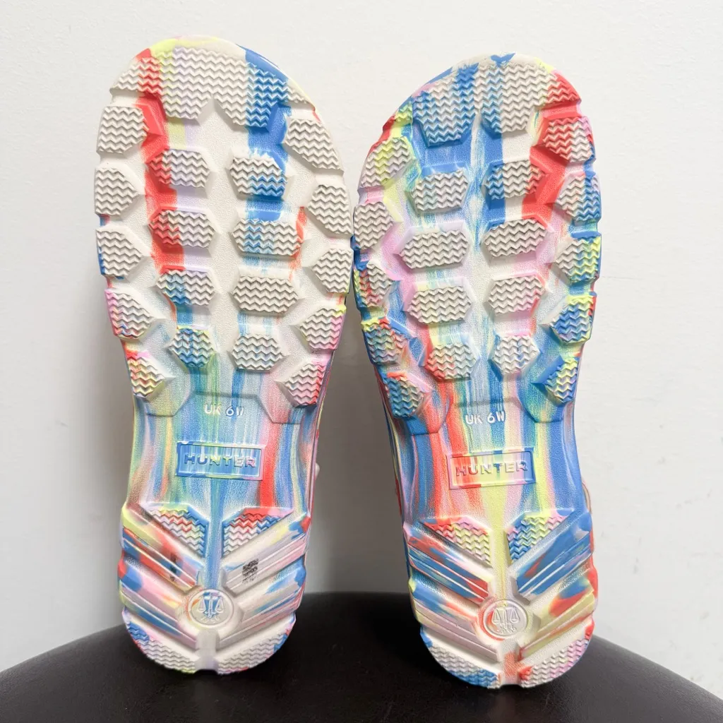 Hunter Ivory Multicolor Bloom Algae Swirl Marble Platform Sandals UK 6 US 8 - Image 9