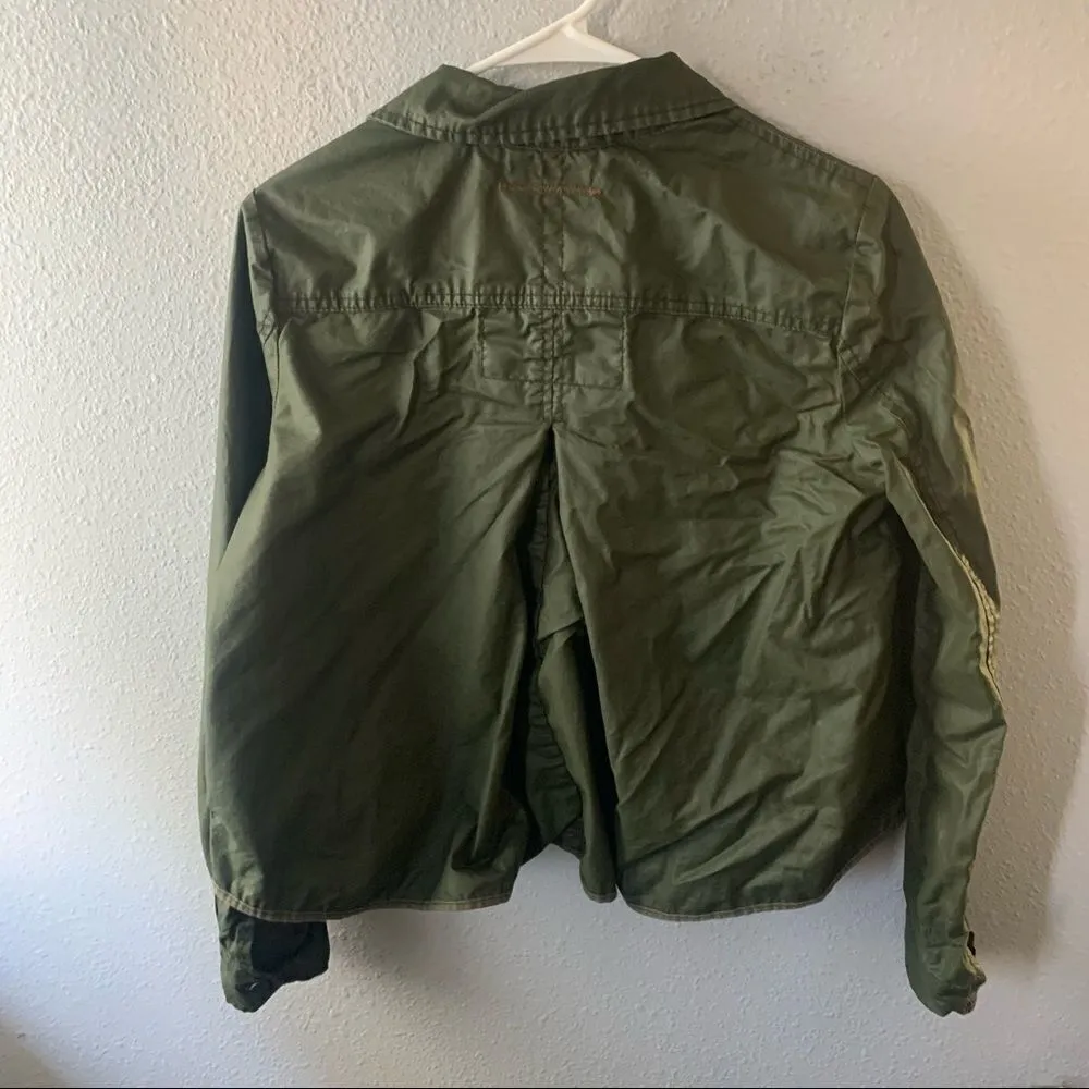 Hei Hei Anthro Green Cropped Waxed Utility Jacket - Image 4