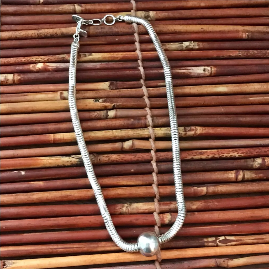 Silpada Sterling Silver .925 Tubular Chain with Sterling Ball Pendant - Image 2