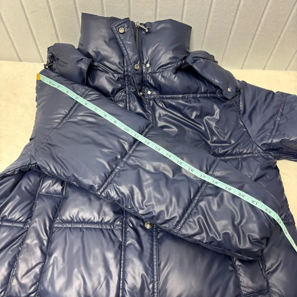 MASSIMO DUTTI Hooded Puffer Jacket Navy Blue Size L Size L - Image 13