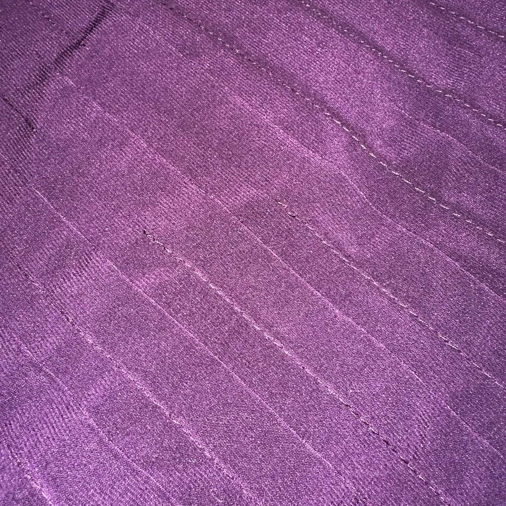 Xscape Purple Midi Dress Peak-a-boo Sleeves Pleated Skirt Beaded Accents Vtg - Image 12