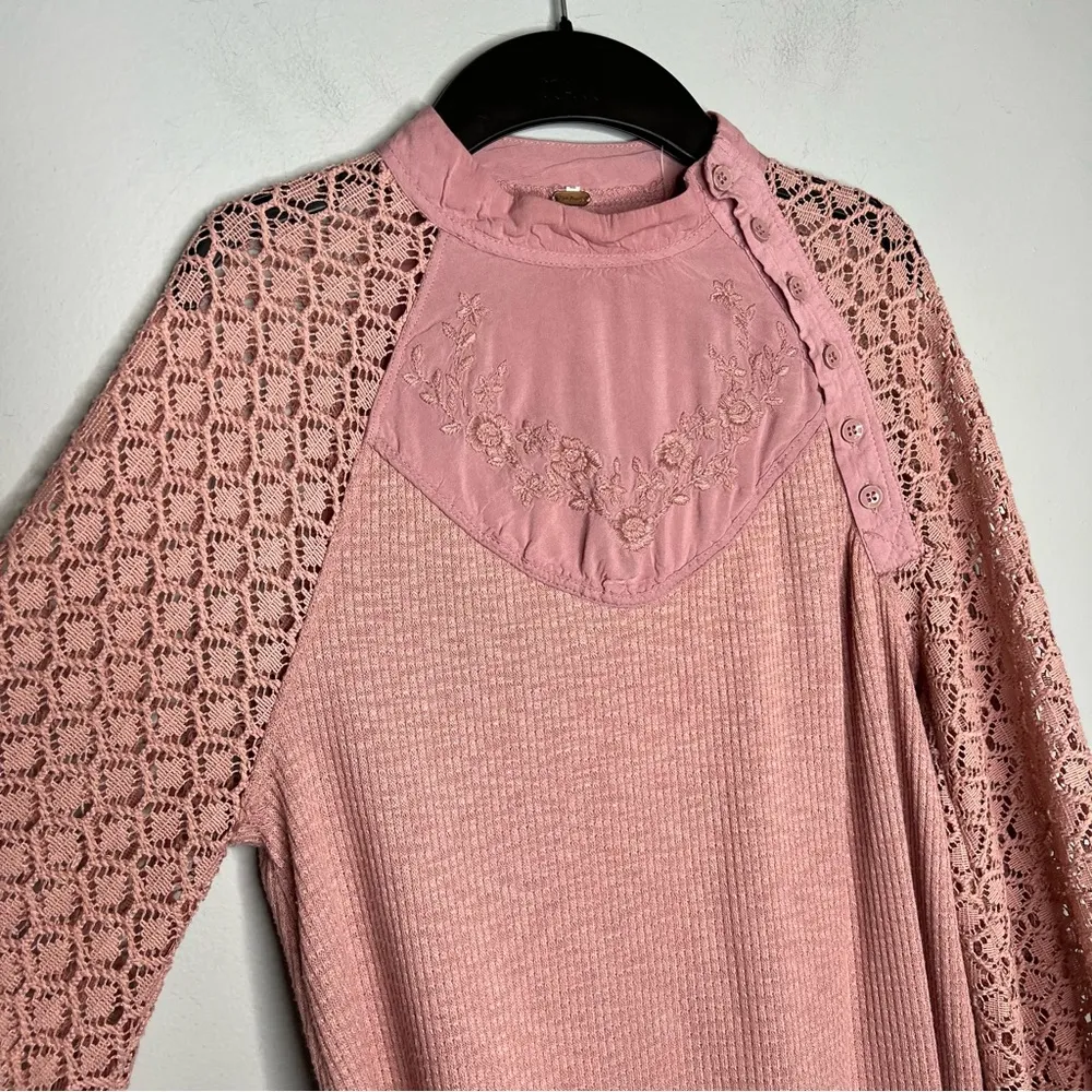 Free People | ‘Sweetest Thing’ Rose Thermal Top - Image 5