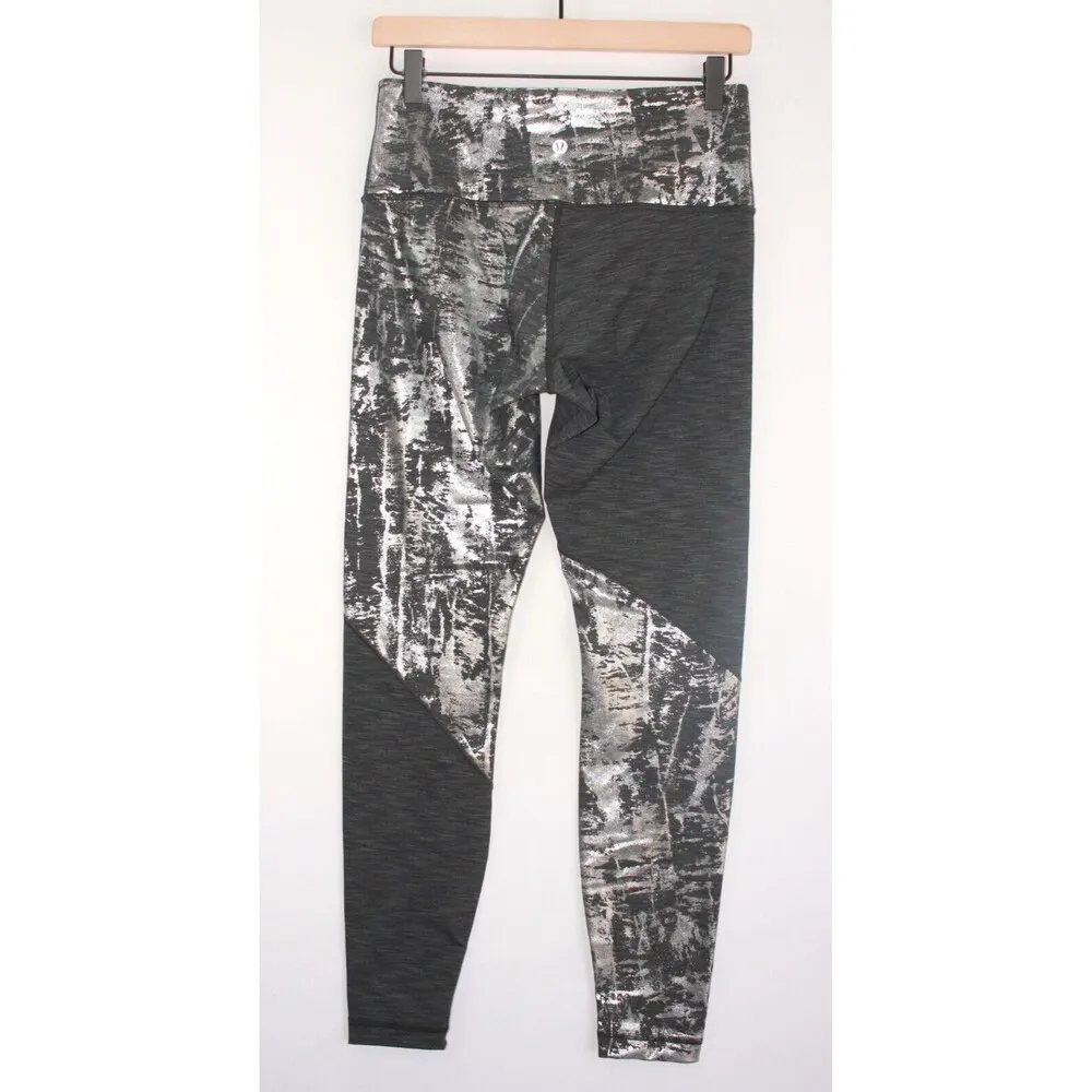 Lululemon Womens Leggings Gray Wunder Under Hi Rise Special Edition Foil Size 8 Black - Image 8