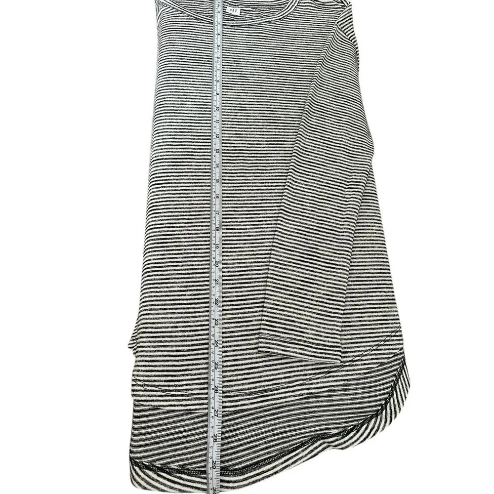 Gap Womens Top Size L Black White Stripe Pullover Stretch Round Neck Long Sleeve - Image 7