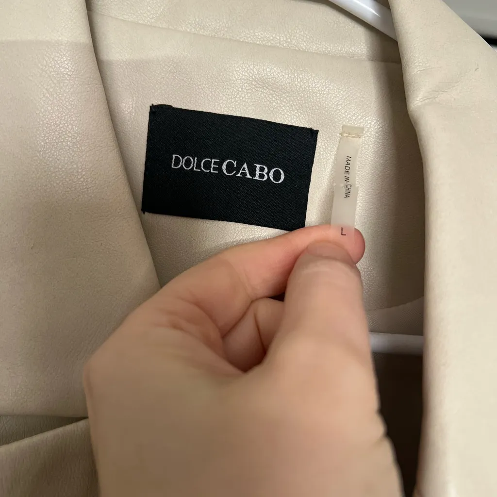 Dolce Cabo Cream Blazer with Gold Buttons Size L - Image 2