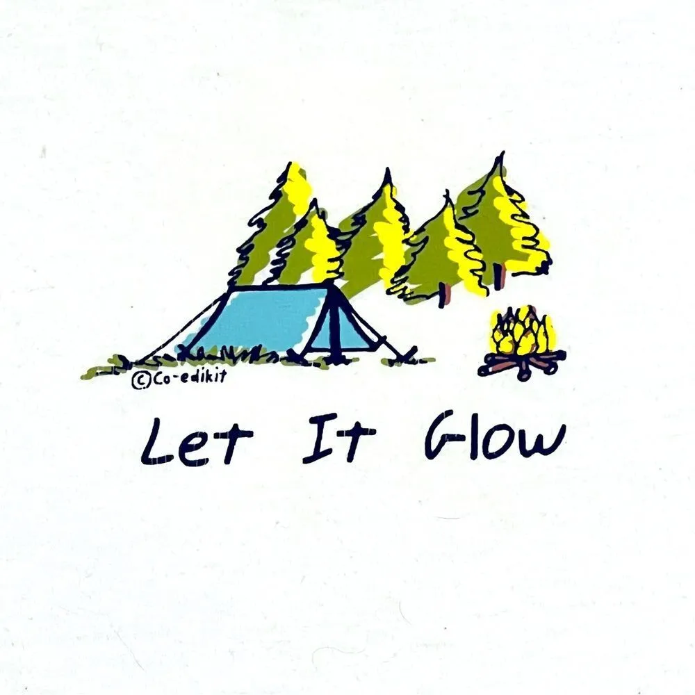 Co-Edikit White Camping Let It Glow Graphic Shirt Medium - Image 9