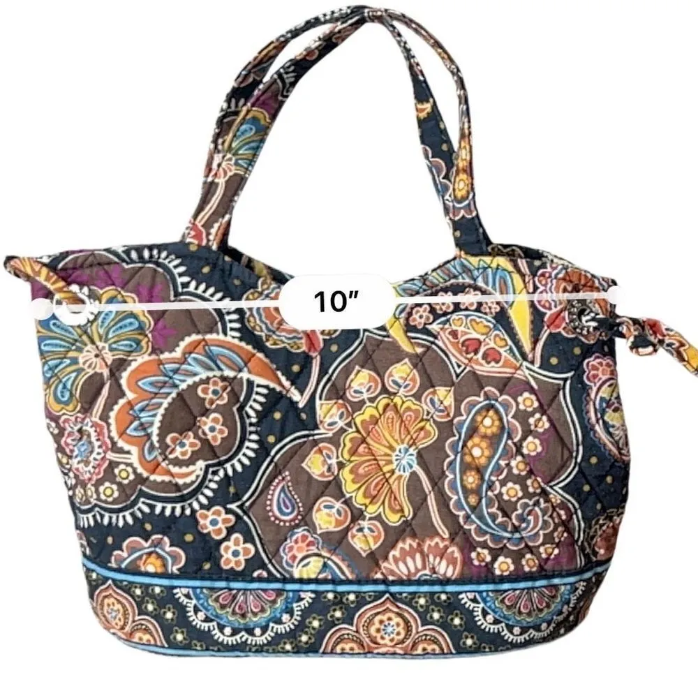 Vera Bradley Quilted "Kensington" Sherry Handbag Tote‎ Brown Paisley Earth Tones - Image 10
