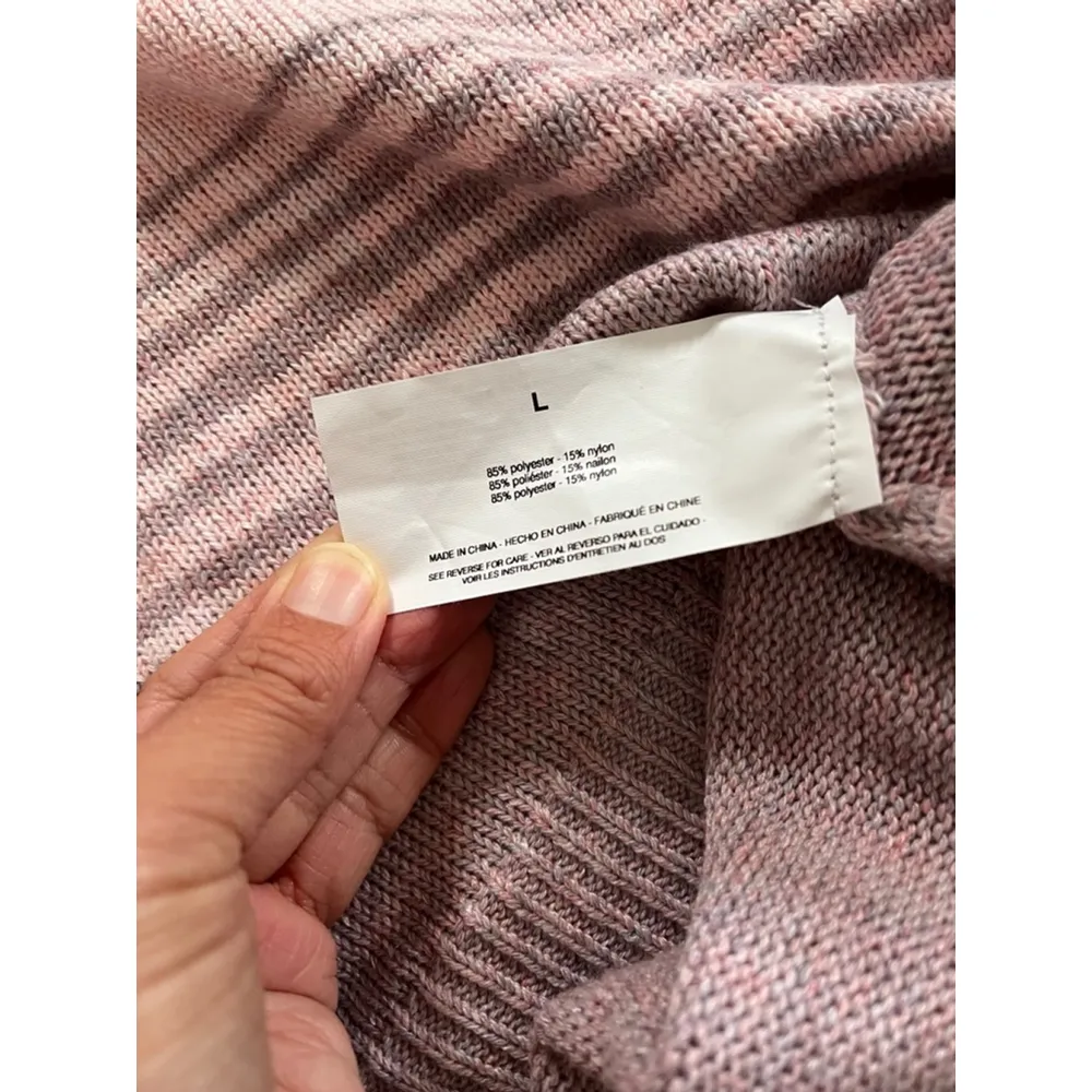 NWT Ella Moss Pink mauve Stripe Crew neck long sleeve pullover sweater Large - Image 6