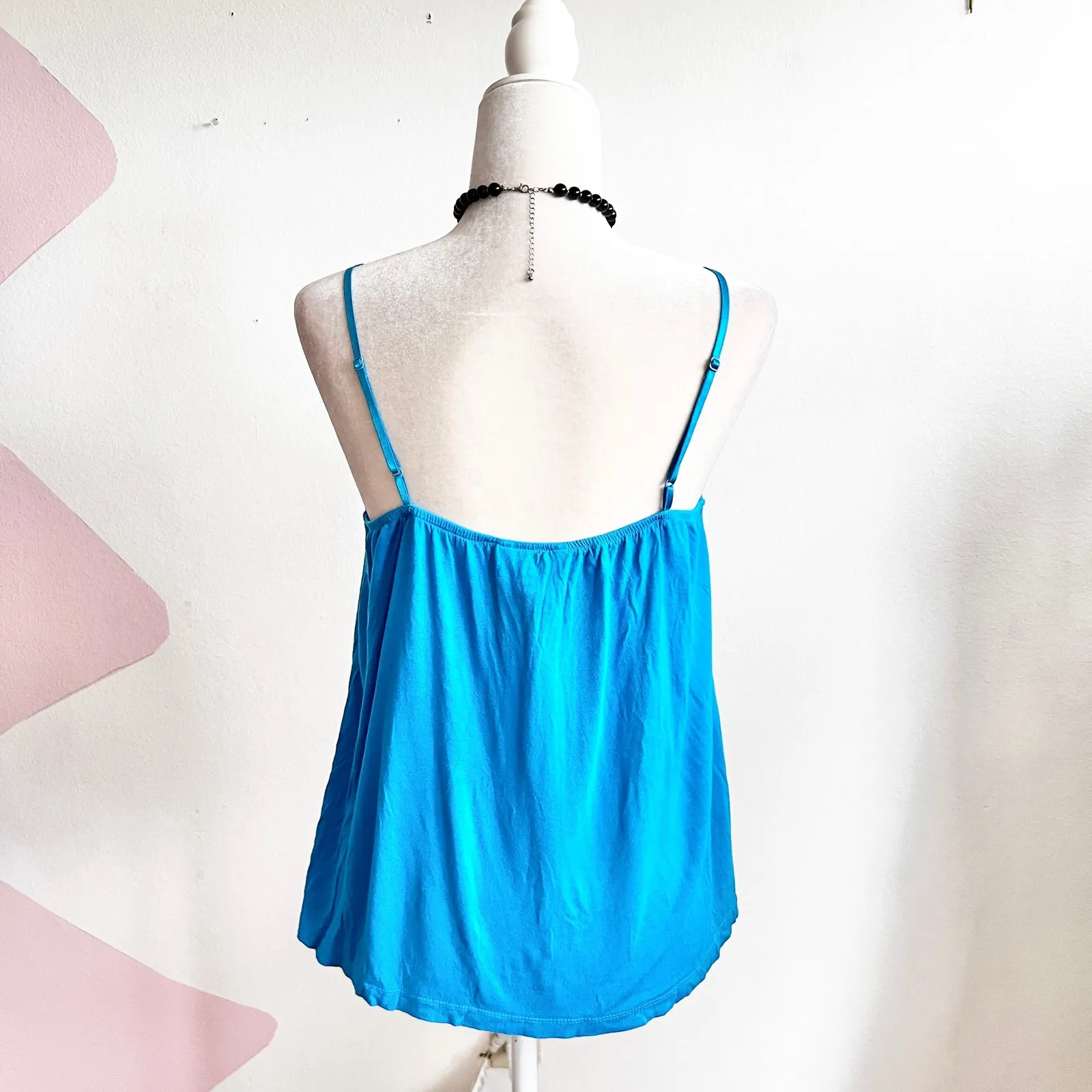 Vintage Y2K Beaded Tank Top 2000s Fairycore Indie Sleaze 90s Retro Blue Small - Image 2