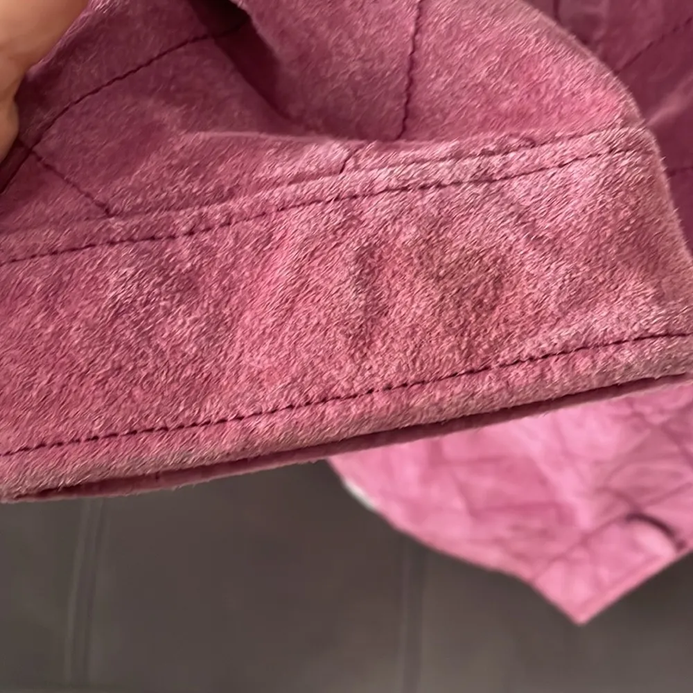 CHICO’S Pink Leather Suede Jacket Size 1 Chico’s (Medium) - Image 11