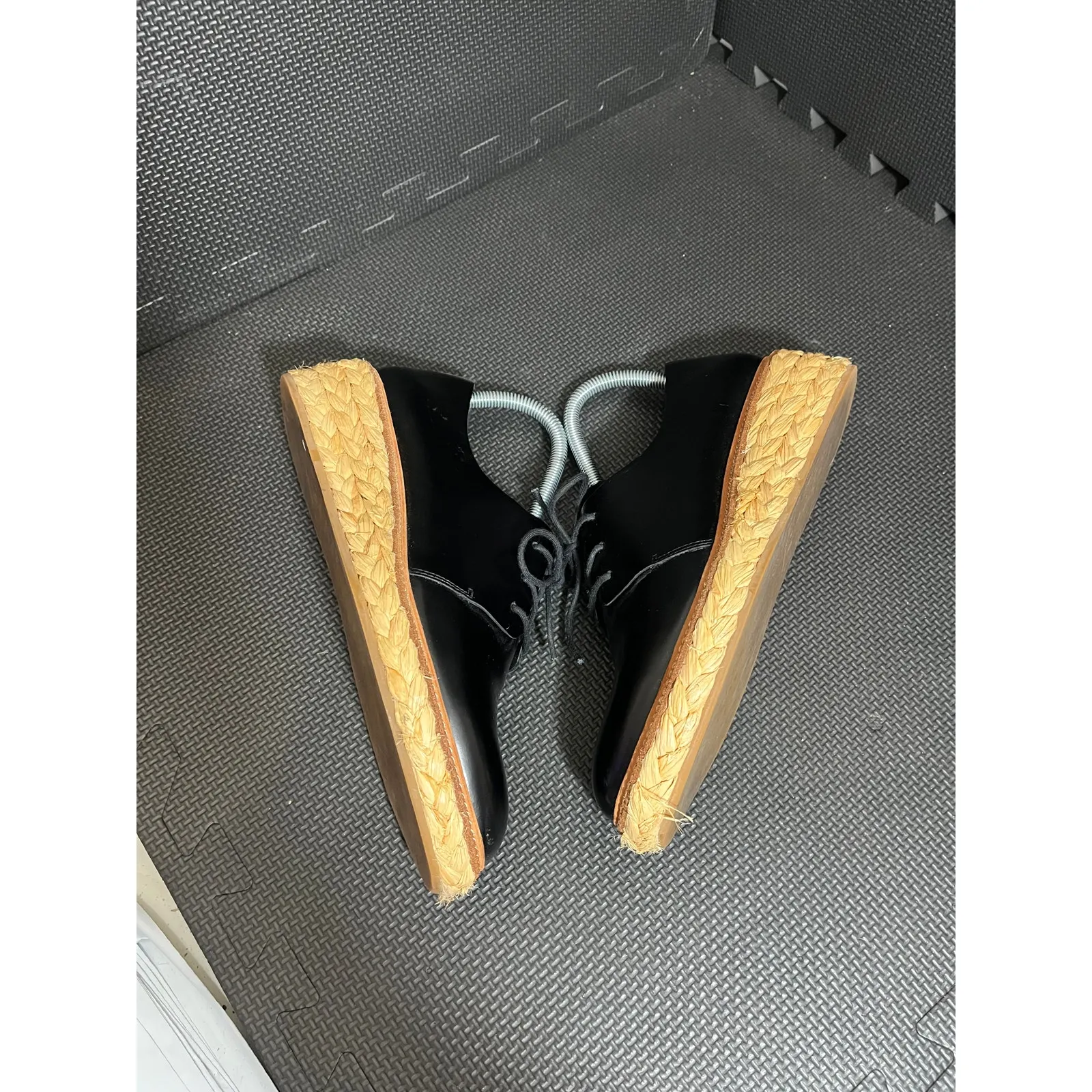 Loeffler Randall Black Oxford Raffia Callie Wedge Shoes‎ Leather Womens Size 8 - Image 5