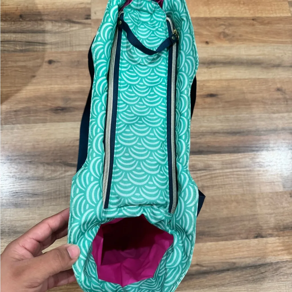 Dabney Lee Teal and Navy Patterned Tote Green - Image 4