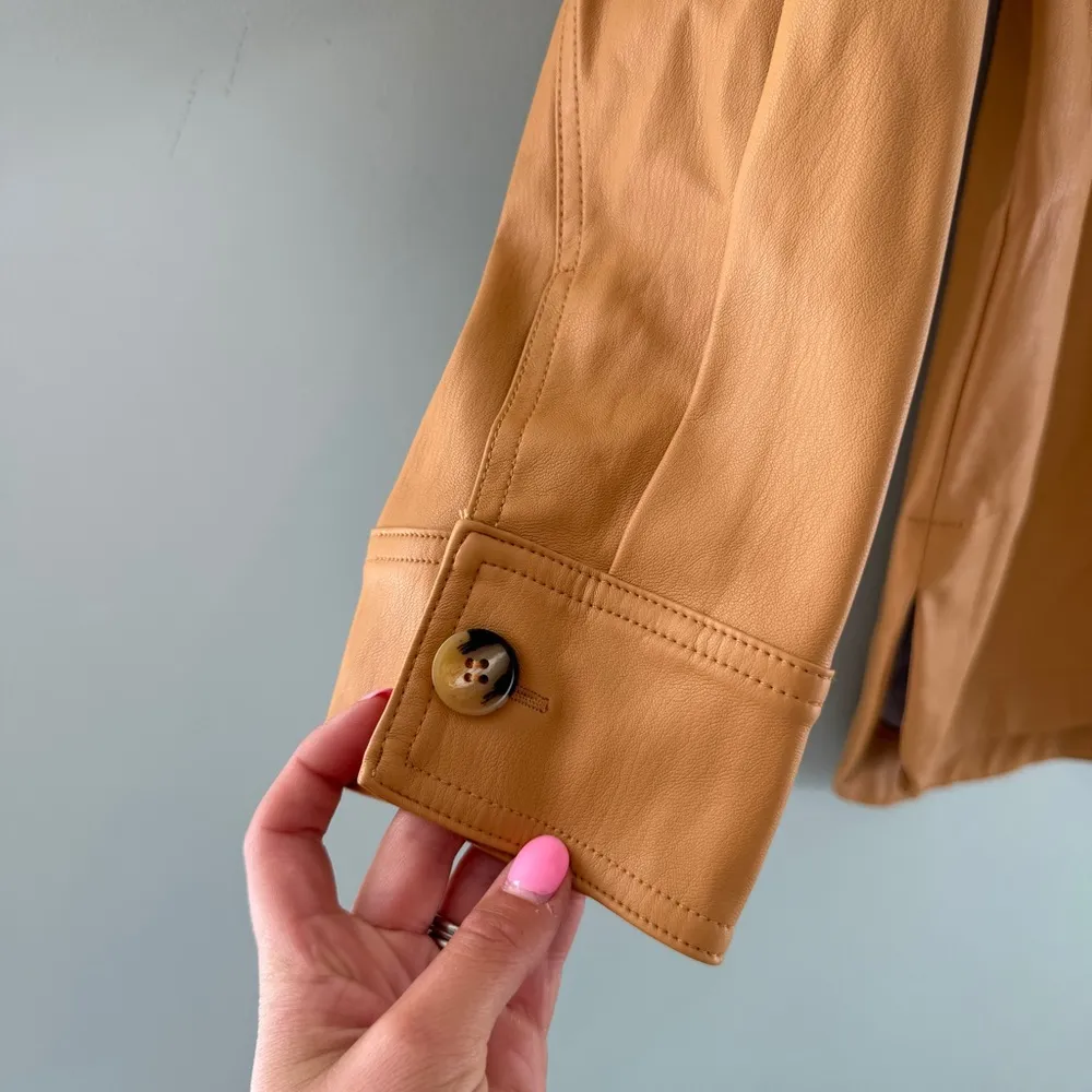 Anthropologie Maeve Faux Leather Shirt Jacket - Image 12