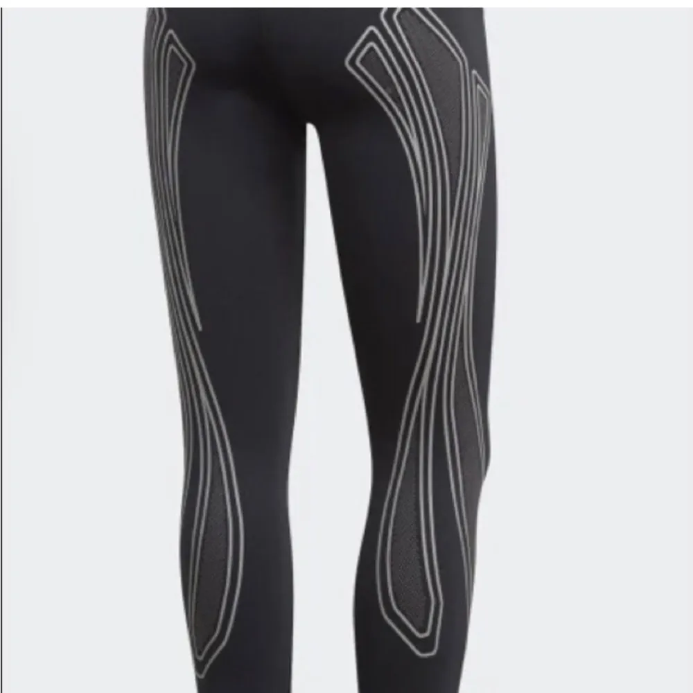 Adidas Stella McCartney TruePace TI Running Tights Leggings Black Gray NEW - Image 5