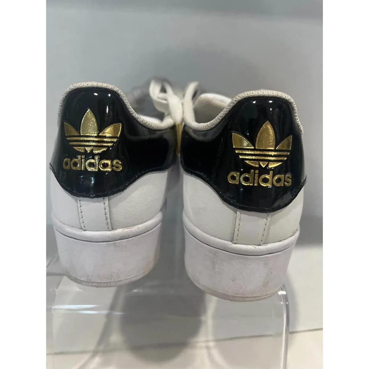 Adidas Superstar Bonega Platform Black White Gold Youth Size 6.5 Women's Size 8 - Image 6