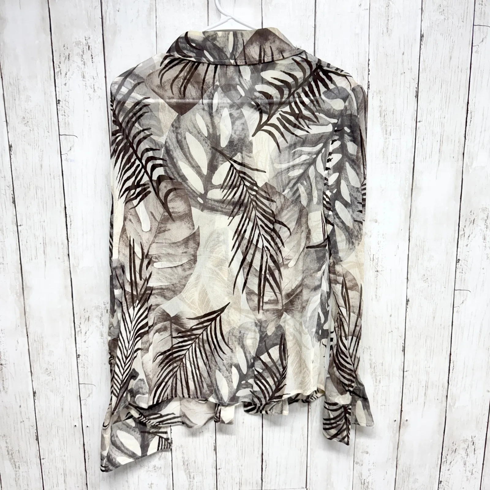 Vtg St. John Collection Shirt Women Sz 10 Botanical Collared Button Down Blouse - Image 7