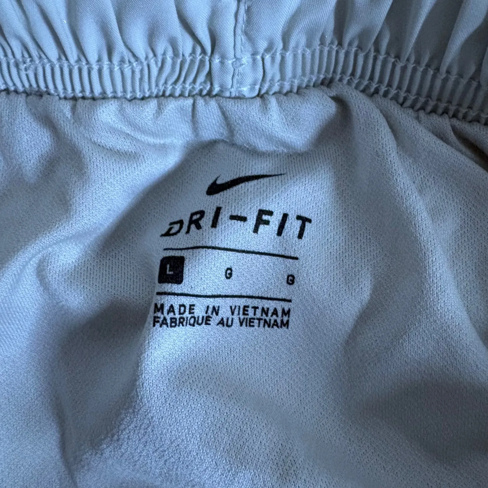 Nike Dri Fit Running Shorts Women Light Gray Orange Trim Athletic Gym Size L - Image 5