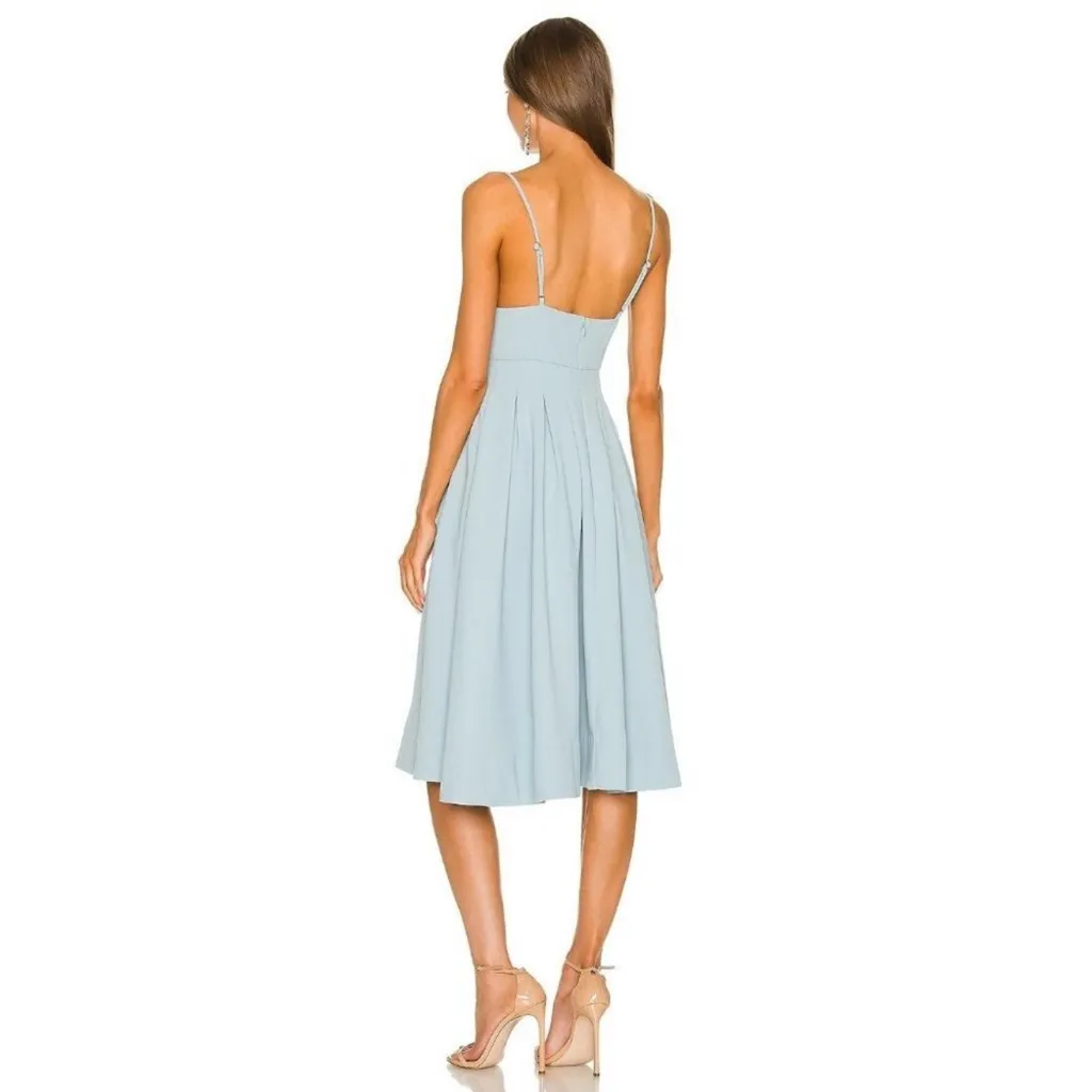 NBD x Revolve Henri Midi Dress in Shadow Blue Pleated cocktail sz Small - Image 3