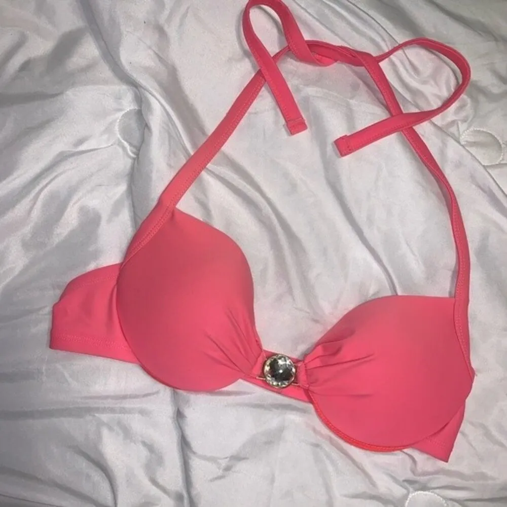 Smart & Sexy coral pink 2 piece halter bikini set women's size 34B & Large - Image 3