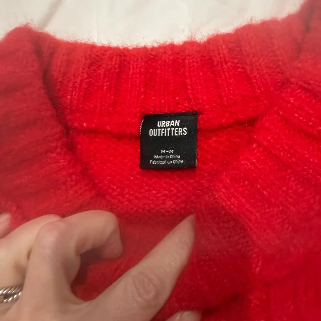 UO lofty Red Cable Knit Sweater - Image 4